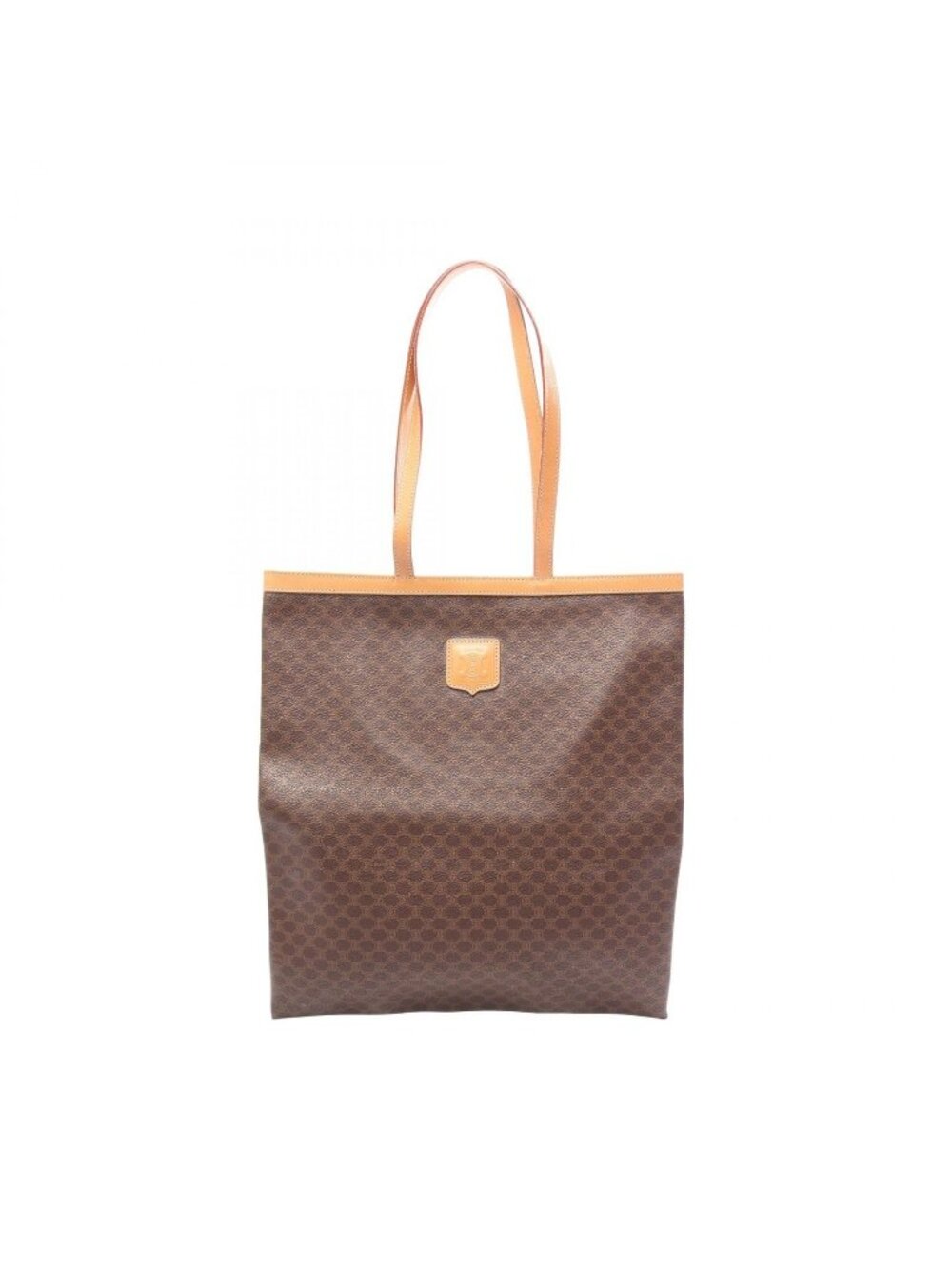Celine Tote Bag Macadam Brown Canvas Leather